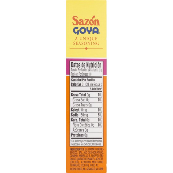 Goya Sazon Con Azafran Seasoning, 3.52 Oz