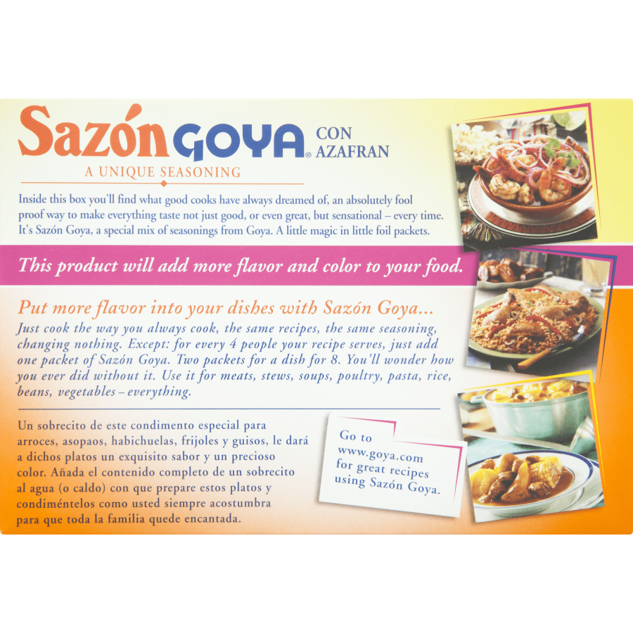 Goya Sazon Con Azafran Seasoning, 3.52 Oz